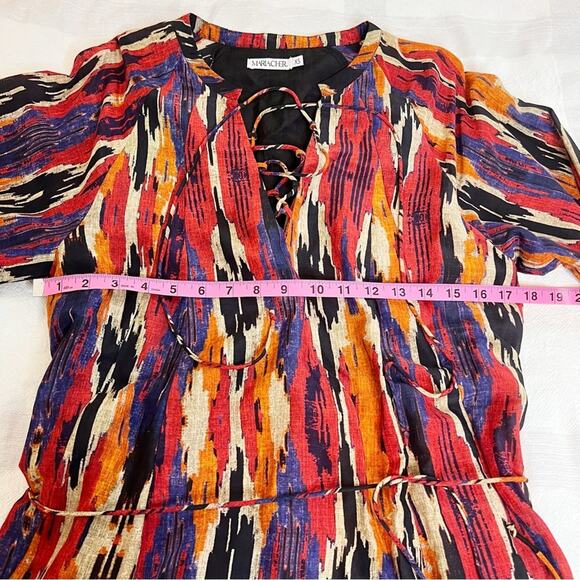 Maria Cher Nora Nia Short Dress in Warm Ikat Size XS - Picture 5 of 15